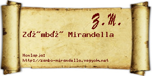 Zámbó Mirandella névjegykártya