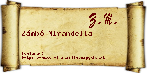 Zámbó Mirandella névjegykártya
